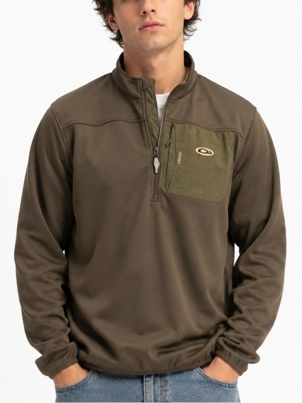 Drake Clothing Company Olive 1/4 Zip Pullover XL